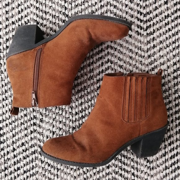 Forever 21 Shoes - Forever 21 Fauz-Suede Brown Boots with Heel